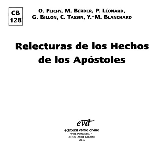 Relecturas de los Hechos de los Apostoles