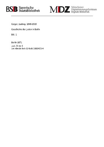 Geschichte der Juden in Berlin