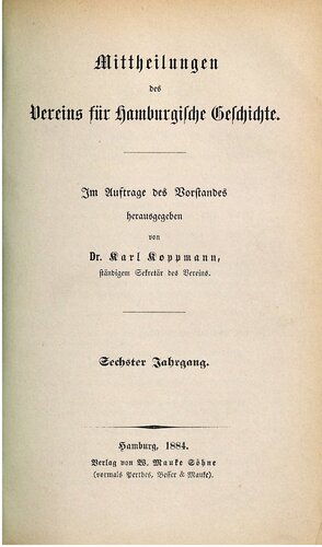 Mitteilungen des Vereins für Hamburgische Geschichte