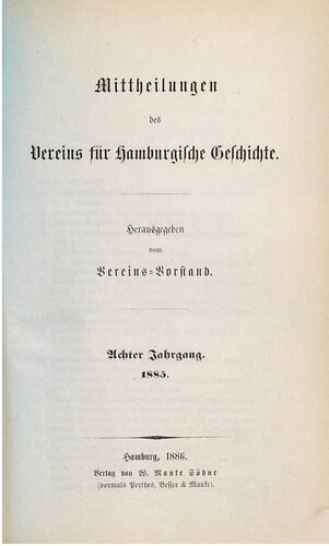 Mitteilungen des Vereins für Hamburgische Geschichte