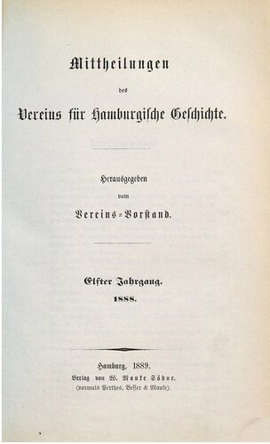 Mitteilungen des Vereins für Hamburgische Geschichte