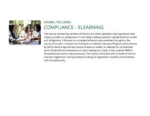 Post-Registration Course 1 - Compliance