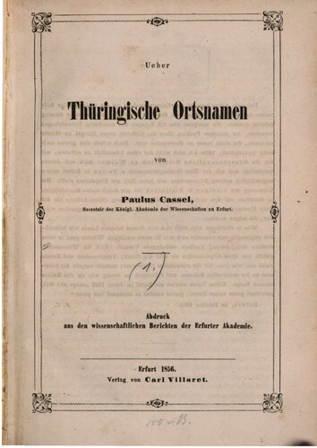 Über thüringische Ortsnamen