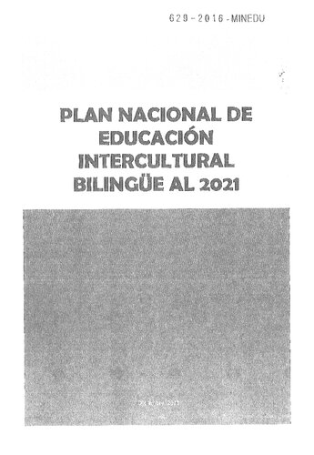 Plan Nacional de Educación Intercultural Bilingüe (EIB) al 2021
