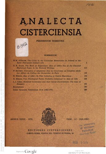 Medieval Cistercians and their Social Environment: The Case of Hungary