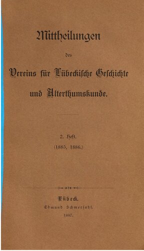Mitteilungen des Verens für Lübeckische Geschichte und Altertumskunde