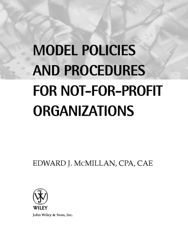 Model Policies and Procedures for Not-for-Profit Organizations