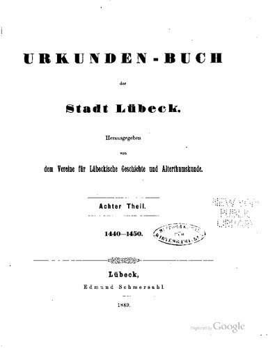 Urkundenbuch der Stadt Lübeck. 1440 - 1450