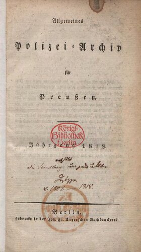 Allgemeines Polizei-Archiv für Preussen