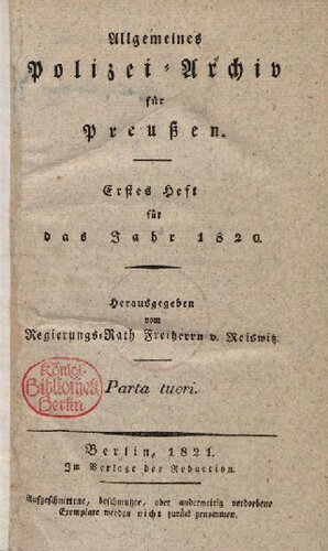 Allgemeines Polizei-Archiv für Preussen