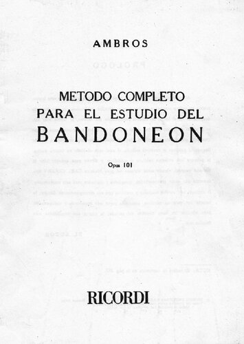 Metodo Completo Para Bandoneon Op. 101
