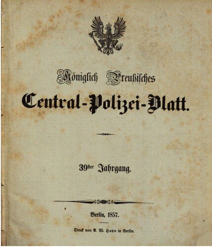Königlich Preußisches Central-Polizei-Blatt