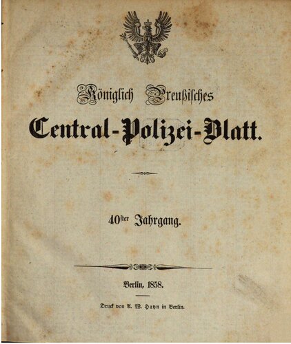 Königlich Preußisches Central-Polizei-Blatt