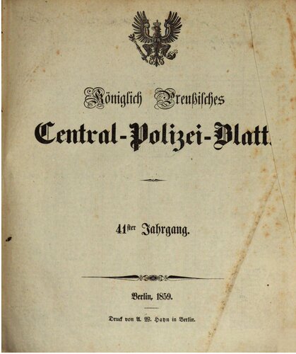 Königlich Preußisches Central-Polizei-Blatt