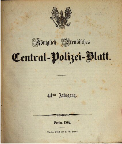 Königlich Preußisches Central-Polizei-Blatt