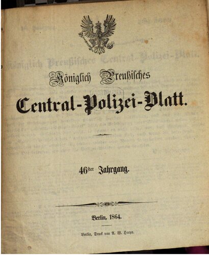 Königlich Preußisches Central-Polizei-Blatt