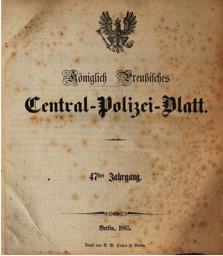 Königlich Preußisches Central-Polizei-Blatt