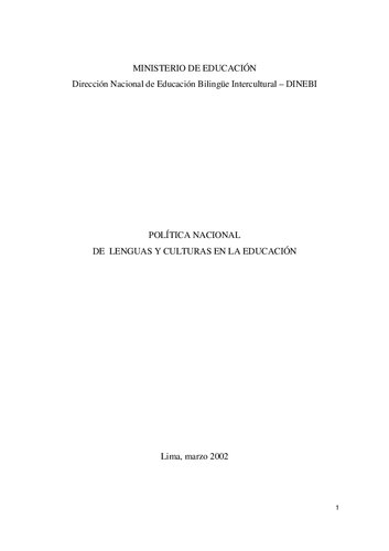 Política Nacional de Lenguas y Culturas en la Educación (Perú)
