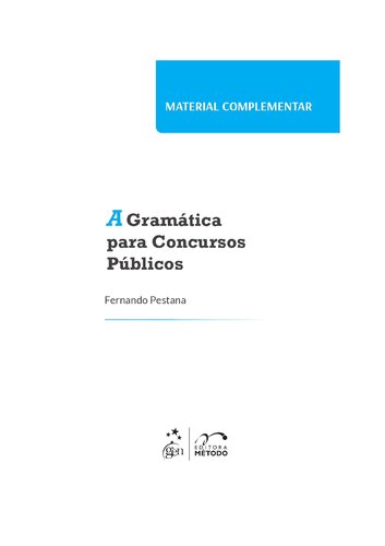 A Gramática para concursos - material complementar 5ª Edição