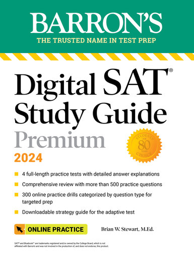 Digital SAT Study Guide Premium, 2024: Practice Tests + Comprehensive Review + Online Practice