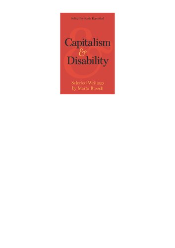 Capitalism and Disability: Essays by Marta Russell