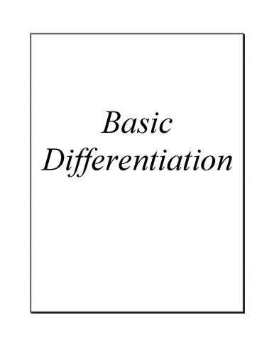 Basic Differentiation: Hamilton Education Guides Manual 3 - Over 560 Solved Problems