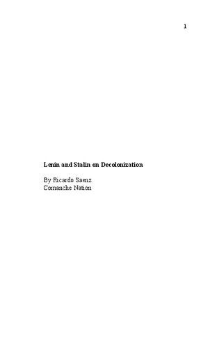 Lenin & Stalin on Decolinzation