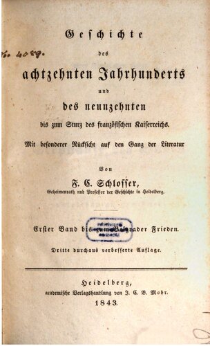 Geschichte des achtzehnten Jahrhunderts und des neunzehnten bis zum Sturz des französischen Kaiserreichs / Bis zum Belgrader Frieden