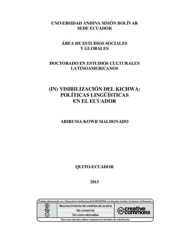 (In)visibilización del kichwa: políticas lingüísticas en el Ecuador