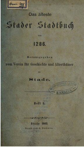 Das älteste Stader Stadtbuch von 1286