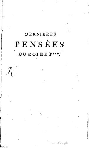 Dernières pensées du Roi de P***