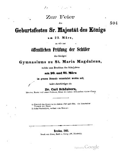 Friedrich der Große in den Jahren 1760 und 1761. Ein historischer Versuch