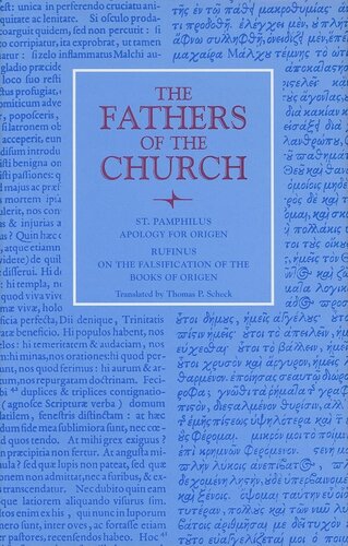 Apology for Origen: with On the Falsification of the Books of Origen by Rufinus (Fathers of the Church Patristic Series)