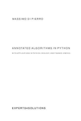 Annotated Algorithms in Python: with Applications in Physics, Biology, and Finance