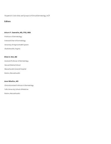 Fitzpatrick's Color Atlas and Synopsis of Clinical Dermatology, Ninth Edition