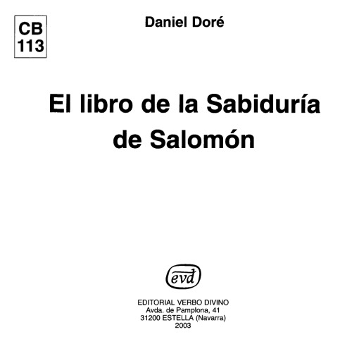 El Libro de la Sabiduria de Salomon