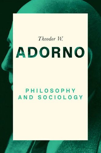 Philosophy and Sociology: 1960
