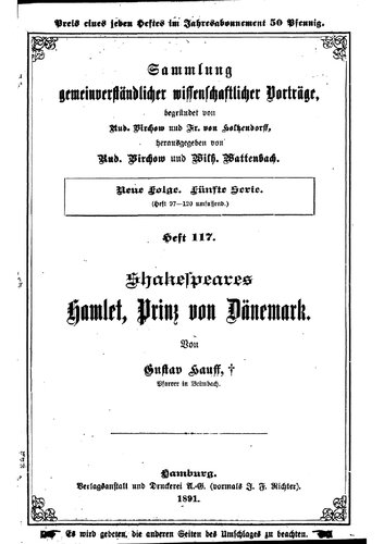 Shakespeares Hamlet, Prinz von Dänemark