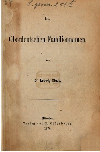 Die oberdeutschen Familiennamen