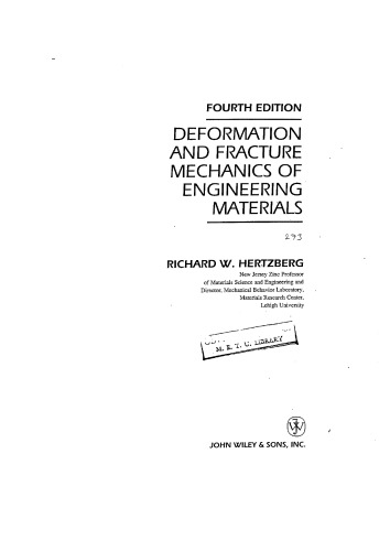 Deformation and Fracture Mechanics of Engineering Materials