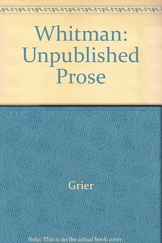 Notebooks and unpublished prose manuscripts, Vol. 1