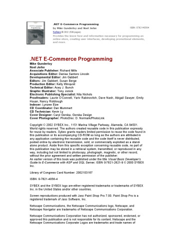 .Net E Commerce Programming