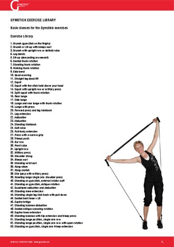 GYMSTICK EXERCISE LIBRARY - 70 Basic stances for the Gymstick exercises