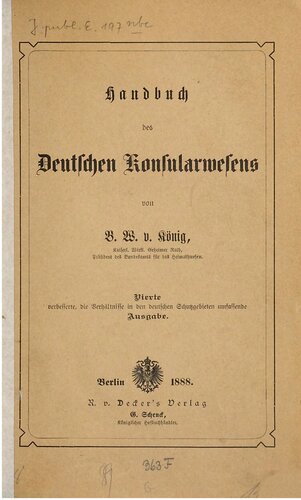 Handbuch des deutschen Konsularwesens
