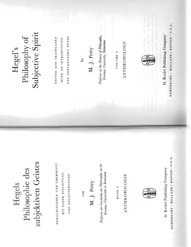 Hegel's Philosophy of Subjective Spirit: A German-English parallel text edition Vol.2: Anthropology