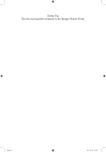 The fair and equitable treatment  in the Energy Charter Treaty