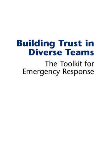 Building Trust in Diverse Teams: The Toolkit for Emergency Response