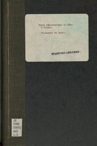 Documents du Parti. La Conférence de presse du Président de la République, Président du PDCI-RDA