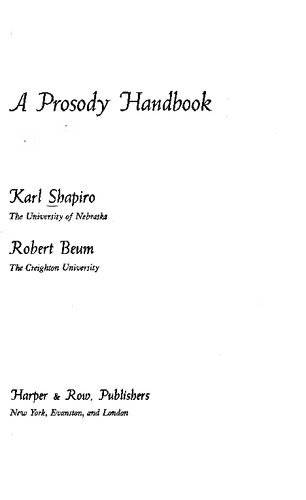 A Prosody Handbook