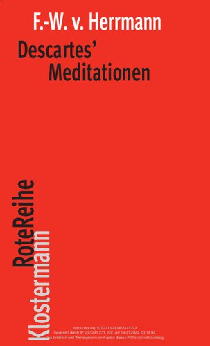 Descartes' Meditationen (Klostermann Rotereihe) (German Edition)